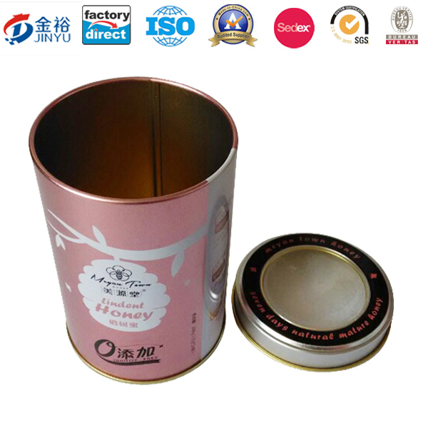 Custom Usage Round Shaped Metal Tin Container for Honey Image1