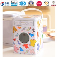 Popcorn Tin Container Handeld PVC Window Square Shape