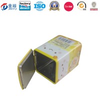 Carton Shaped Hinged Tin Container for New Year Gift