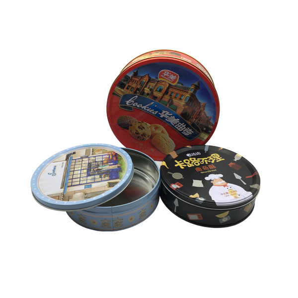 Hand Make Cookie Biscuit Tin Box Round Shape Image1
