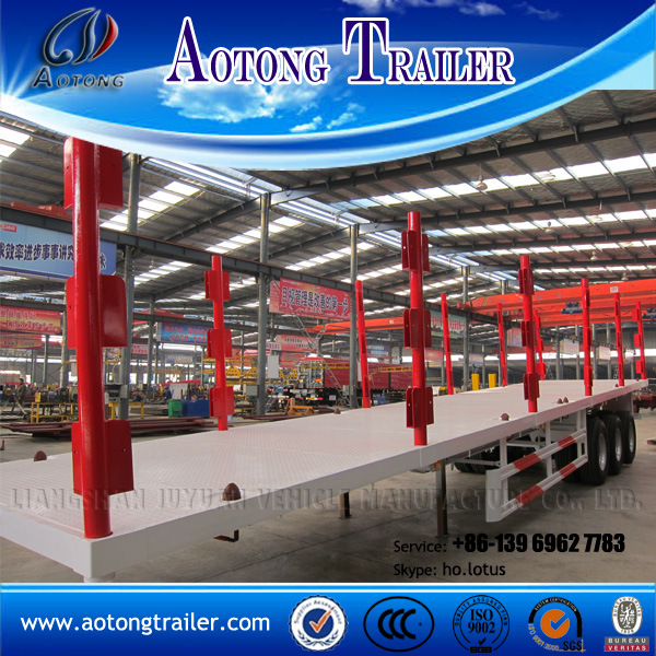 40FT Flatedbed Container Semi Trailer with Twist Locks for Sale Image1