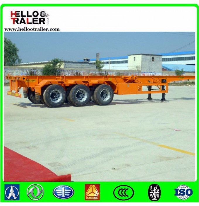 Manufacture 20FT 40FT 3 Axle Skeletal Container Chasis Semi Trailer Image1