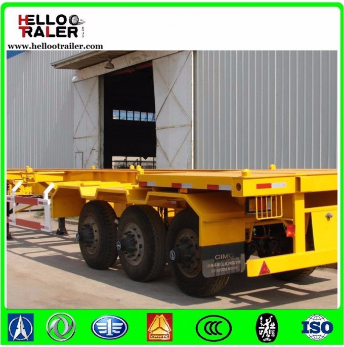 3 Axle 40FT Skeleton Container Semi Trailer Frame Container Chassis Image1