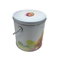 Wholesale Round Shape Handle Tin Box Popcon Box Handly