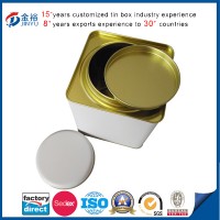 Metal Tea Box Square Airtight Lid Tea Tin
