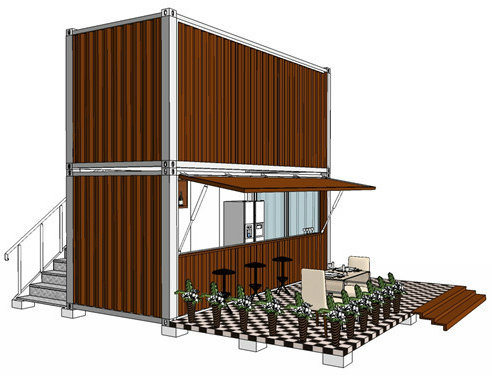 2 Unites 20FT Modular Container Coffee Bar Image1