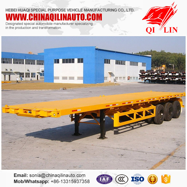 Hot Sale Tri Ejes Personalized Container Carrier Flat Bed Trailer De 2*20FT and 40FT Image1