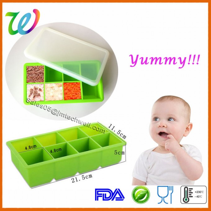 BPA Free Silicone Baby Food Storage Containers Freezer Tray Image1