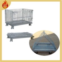 Folding Wire Metal Bin Storage Cage Container