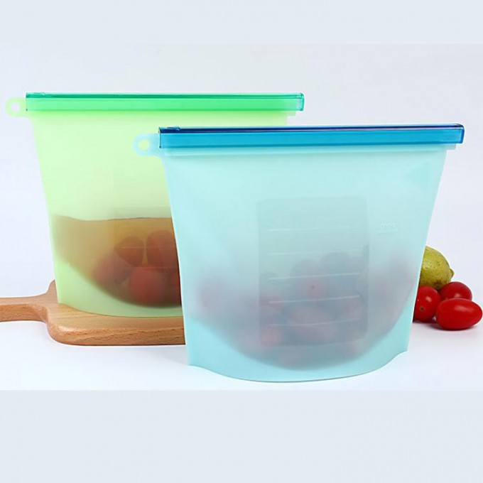 Food Grade Reusable Silicone Food Bag Vegetable Storage Bag Container for Fruits Vegetables Meat Kee Image1