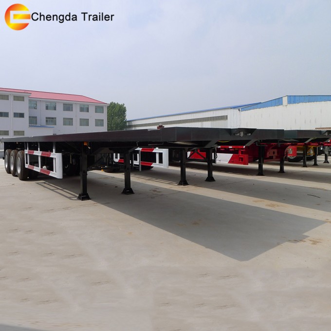 3 Axle 40ft Chassis Flatbed Container for Sale Image1