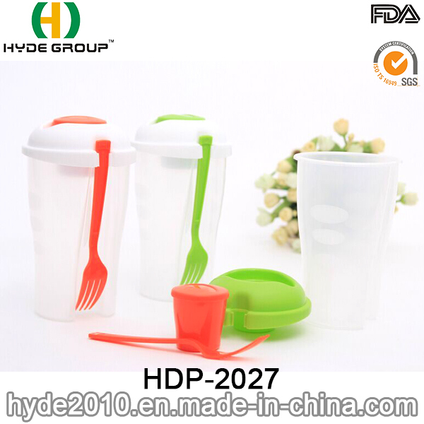 New Popular Salad Container with Dressing Cup and Fork (HDP-2027) Image1