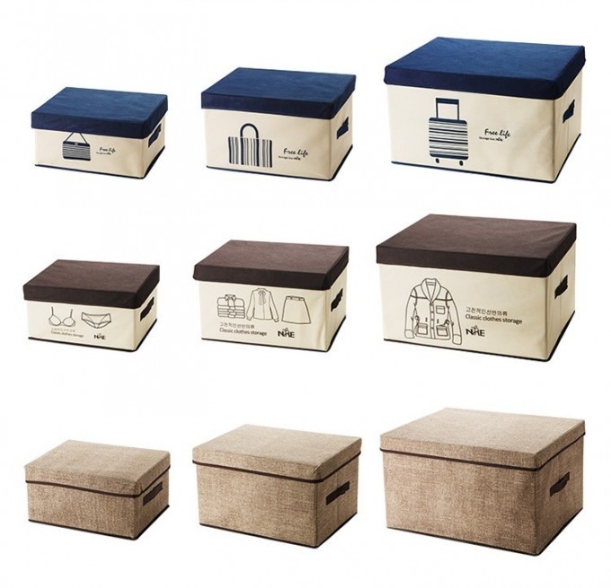 Foldable Closet Cube Non-Woven Collapsible Custom Large Storage Container with Lid Image1