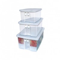 3PCS Set Food Grade Staple Rectangular Food Container Airtight