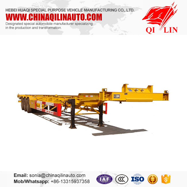 Tri Axles 40FT/2*20FT Container Chassis Trailer Skeleton Trailer Image1