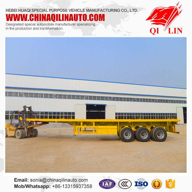 3 Axles Factoray Sale Container Trailer Flatbed Image1