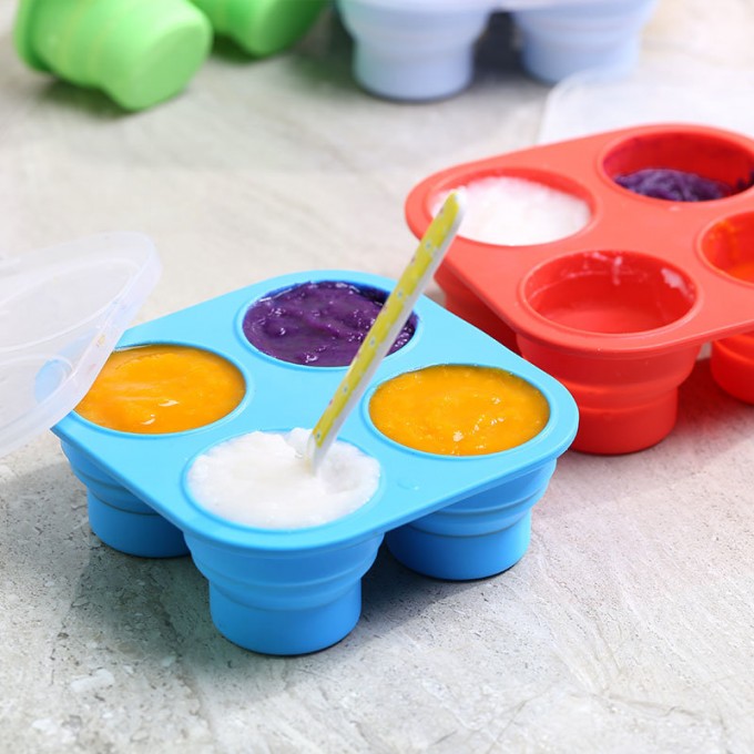 New Items 2018 Collapsible Silicone Baby Food Storage Containers BPA Free Image1
