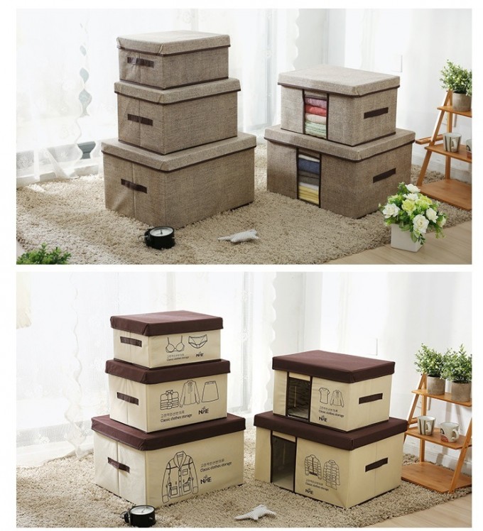 Nursery Square Unique Household Self Storage Container with Cover and Lid Image1