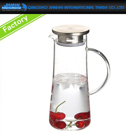 Kitchen Handled Glass Fruit Juice Ice Tea Container Image1
