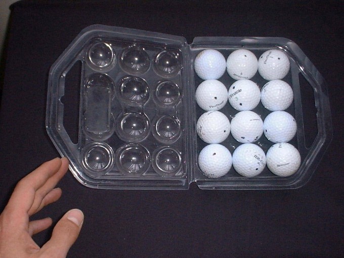 Envases Tapa Bisagra Golf Container Caja De Golfo Plastico De Huevos Egg Crate Visible Tranparente P Image1