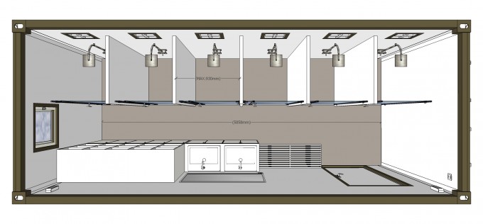 20 Feet Modular Prefab Mobile Container Shower for Mining Workers. Image1