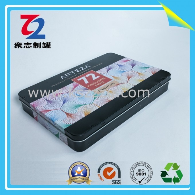 Rectangular Pencil Tin Box, Pencil Tin Container, Metal Image1