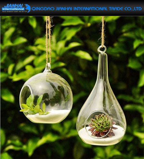 Hanging Glass Hydroponic Flower Planter Vase Terrarium Container Image1