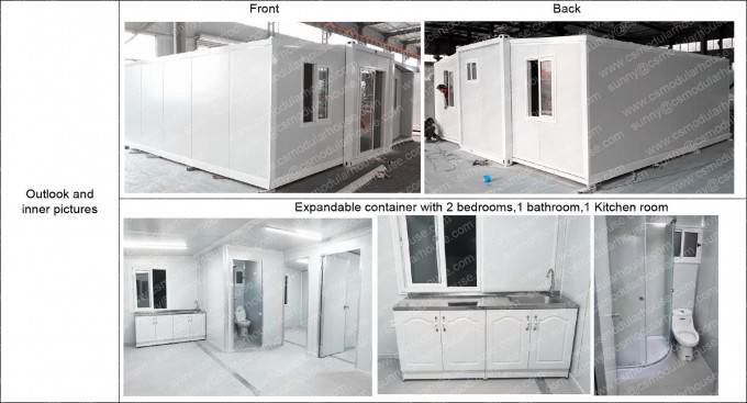 3 in 1 Expandable Container with Bedroom and Bathroom Image1