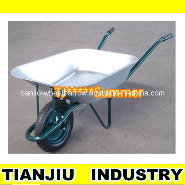 65 L Construction Wheelbarrow Wb6405 with Zinc-Coated Tray Image1