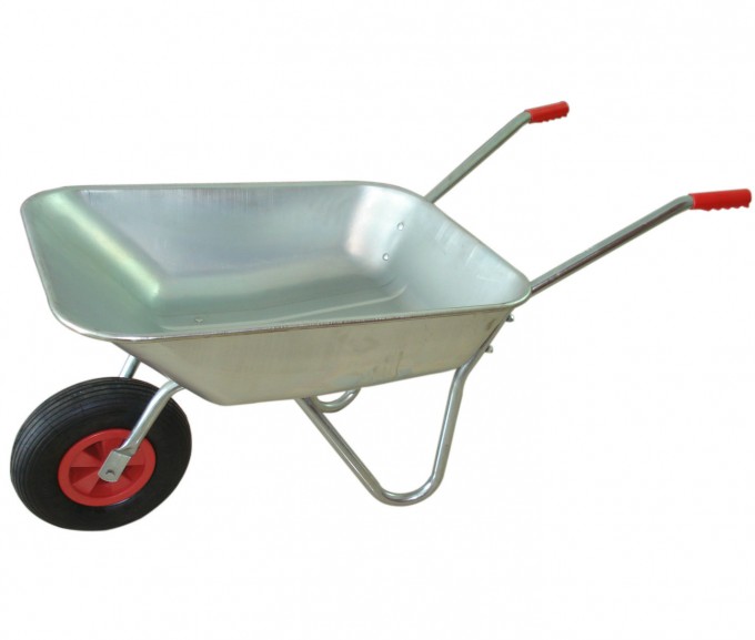 Construction Tool Galvanized Tray Wheelbarrow with Pneumatic Wheel Image1