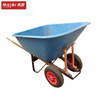 Two Wheels Big Plastic Tray Construction Wheelbarrow