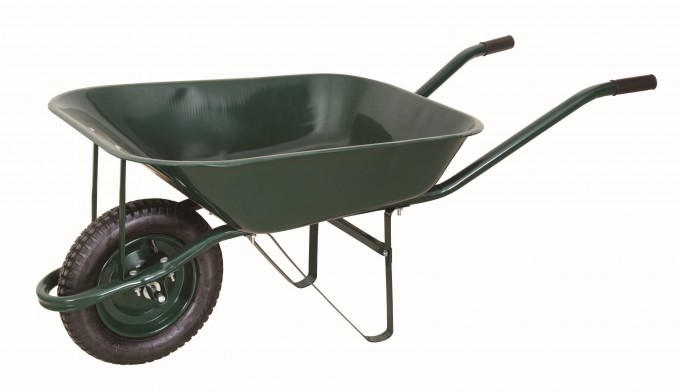 Garden Tools 5 Cuft Metal Wheel Barrow Wheelbarrow for Gardening, Construction Image1
