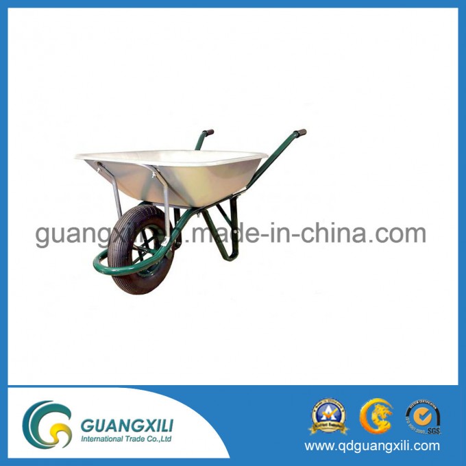Garden Metal Wheel Barrow Galvanized Tray Wheelbarrow for Building Concrete Construction Garden Image1