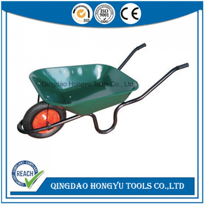 Green Metal Wheel Barrow Wb3806 Construction Site Image1