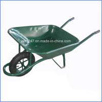 Green Steel Wheelbarrow for Garden Construction