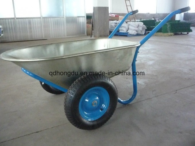 Double Wheel High Load Capacity Construction Wheel Barrow for Builders Image1