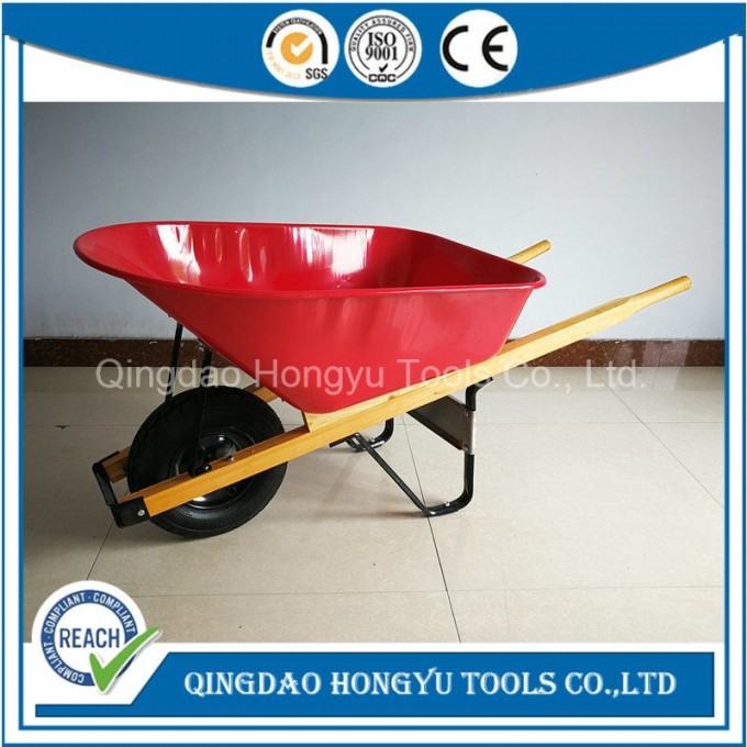 6cbf 100L Wood Handle Construction Heavy Duty Wheelbarrow Image1
