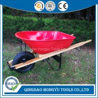 6 Cu. FT. Heavy Wood Handle Construction Heavy Duty Wheel Barrow