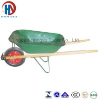 65 L Construction Wheelbarrow Wb6202 with Wooden Handle