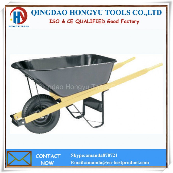 200kgs Heavy Duty 100L Large Capacity Wooden Handle Wheel Barrow/Wheelbarrows Image1
