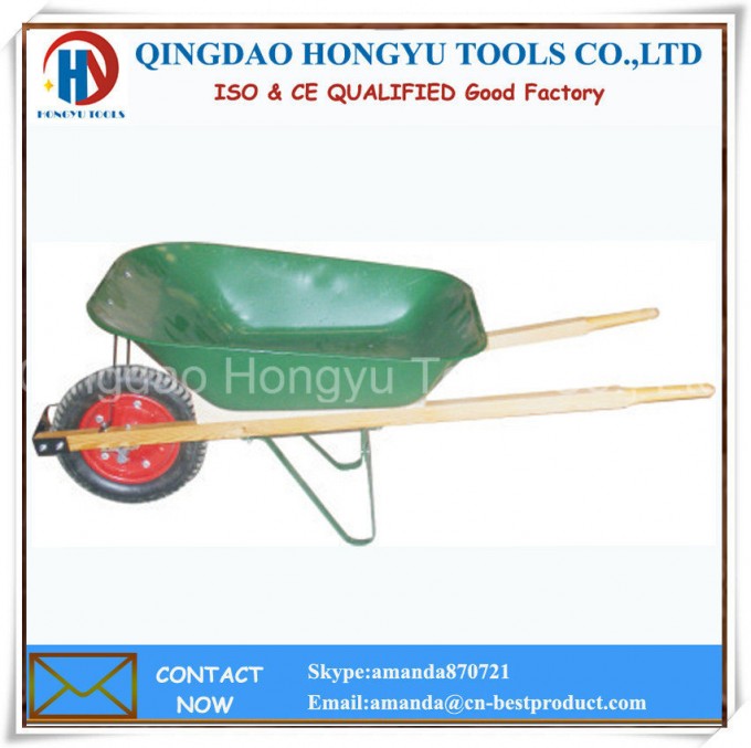 Wooden Handle 150kgs Heavy Duty Wheel Barrow with Pneumatic Wheel Image1