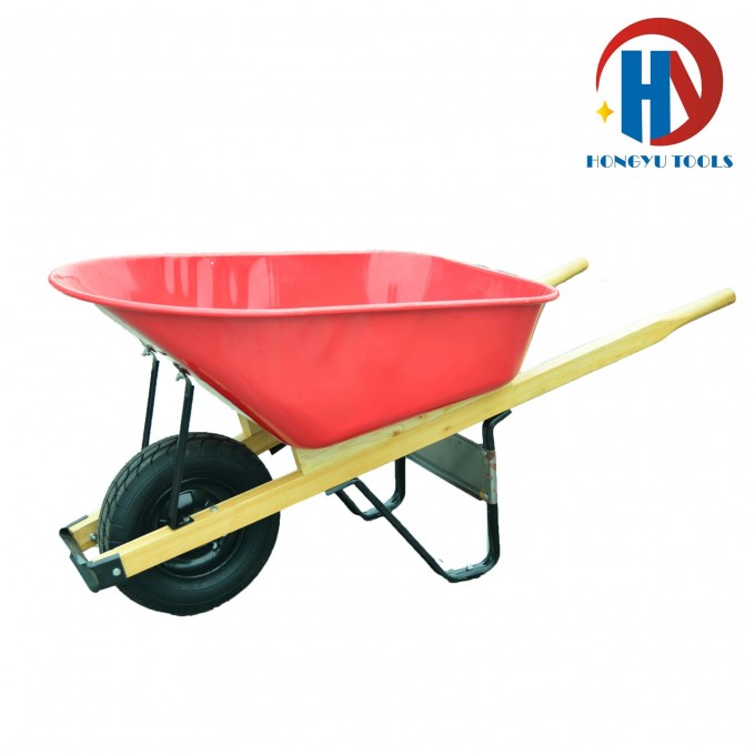 Heavy Duty Pneumatic Wooden Handle Wheel Barrow Image1