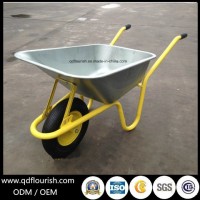 Zinc Plated Galvanized Tray Wheelbarrow Wb6423 Garden Tool Cart Trolley