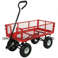 Sunnydaze Utility Garden Cart Wheelbarrow with Removable Folding Sides