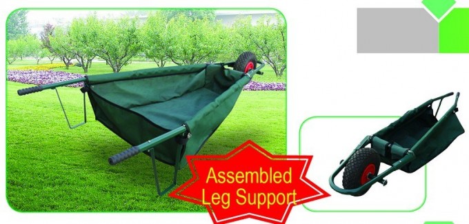 Garden Folding Wheelbarrow with Oxford Cloth Tray Image1