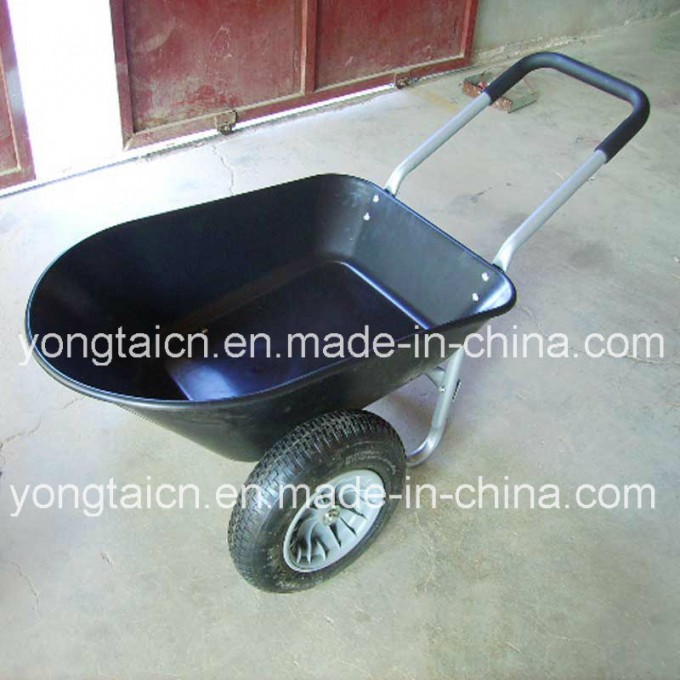 Double Wheel Poly Tray Wheelbarrow Image1