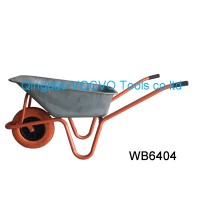Wb6404 Zinc Plated Steel Tray Wheel Barrow for Industrial Building or Garden Tool