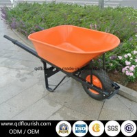 Wb6601 Garden Tool Cart Trolley Wheelbarrow Rubber Wheel Barrow