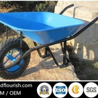 Garden Tool Cart Trolley Wheelbarrow Rubber Wheel Barrow Wb6400h