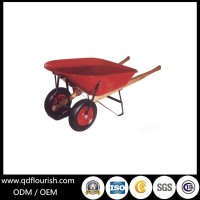 Wh9800 Double Wheel Barrow Trolley Wheelbarrow Garden Tool Cart
